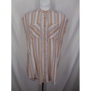 Holding Horses Anthropologie Stripe Button Merida Tunic Top Size Medium